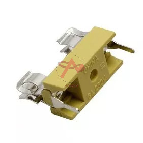 Đế Cầu Chì Có Vỏ Bọc Trong Suốt Thân Màu Vàng Chân Cắm 5x20MM 6x30MM