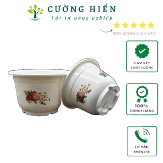 Chậu nhựa tròn trồng cây hoa xung quang rộng 25 cao 20 AT280HC
