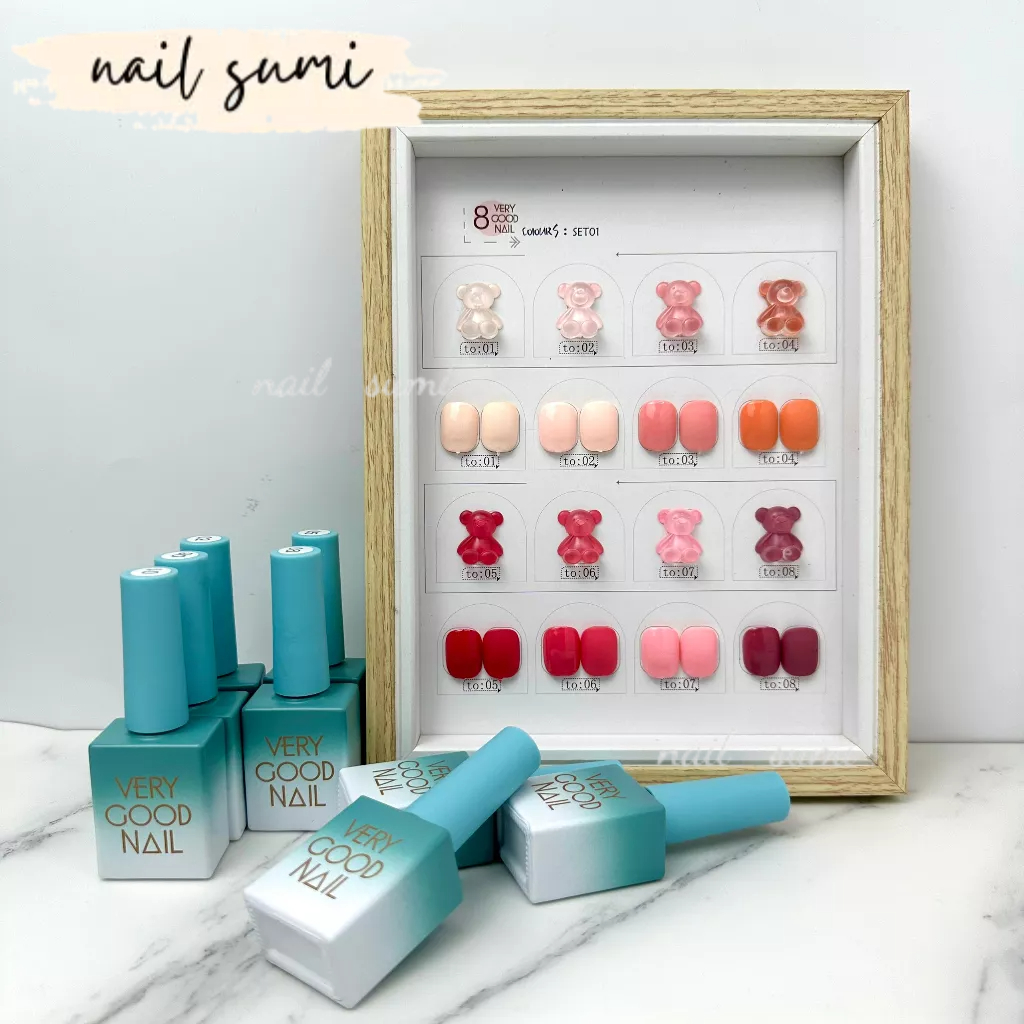 Sơn thạch sét 8 màu tông hồng tặng kèm bảng... nailsumi