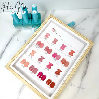 Sơn thạch sét 8 màu tông hồng tặng kèm bảng.. nailmigiare