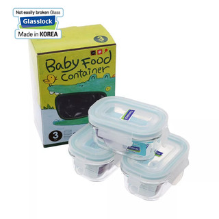 Bộ 3 hộp thủy tinh cỡ nhỏ 150ml gl543 - made in korea
