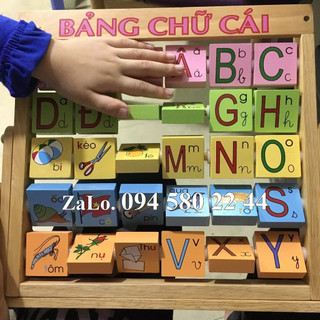 Bảng chữ Tiếng Việt lật qua lật lại đứng được làm từ gỗ cao su sài gòn hàng Xuất Châu Âu