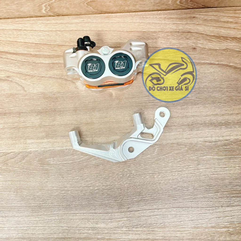 Heo Dầu 81 CNC 4 Piss Thailand kèm pát Raider/Satria đĩa 260/267mm màu đen