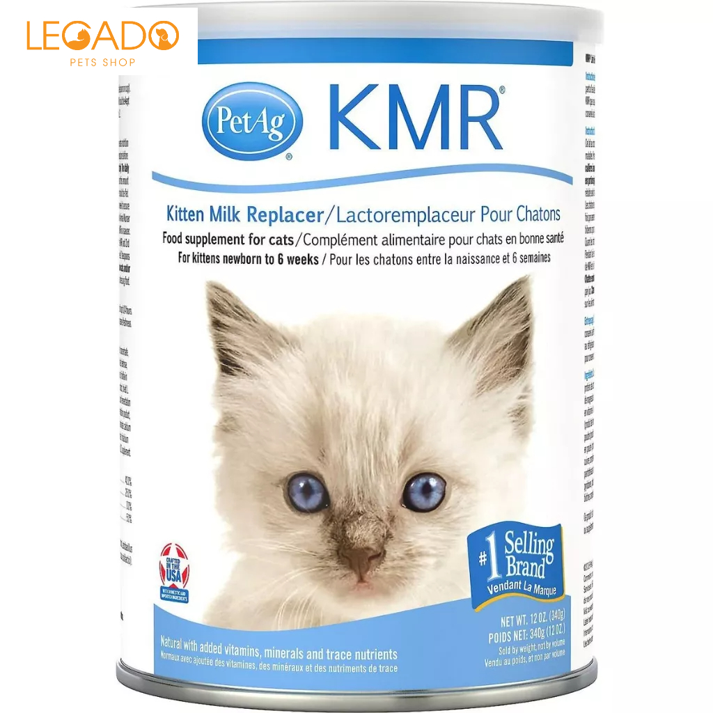 Sữa Bột Cho Mèo Con PetAg KMR Bổ Sung Hoặc Thay Thế Sữa Mèo Mẹ (lon 340gr)