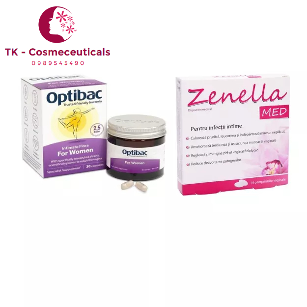 Bộ Đôi Phòng Nấm Optibac Zenella Dành Cho Phụ Nữ, Ngăn Viem Phụ Khoa, Nhiễm Trùng Đường Tiết Niệu - 30 Viên