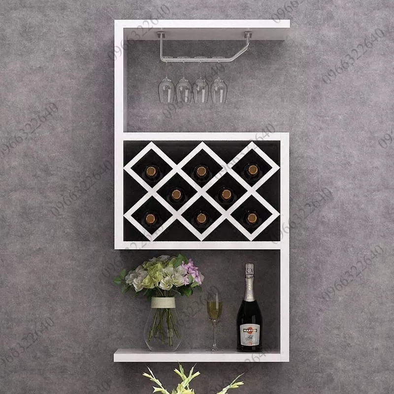 Kệ rươu treo tường trang trí phòng khách phòng ăn gỗ MDF nhập khẩu cao cấp dễ dàng lắp ghép Nadecor Funiture