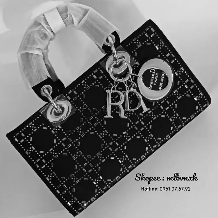 ẢNH THẬT / FULLBOX / ĐÍNH ĐÁ - Túi DIOR D-JOY Bản 2 Dây, Túi Lụa Size 19 Và Size 22