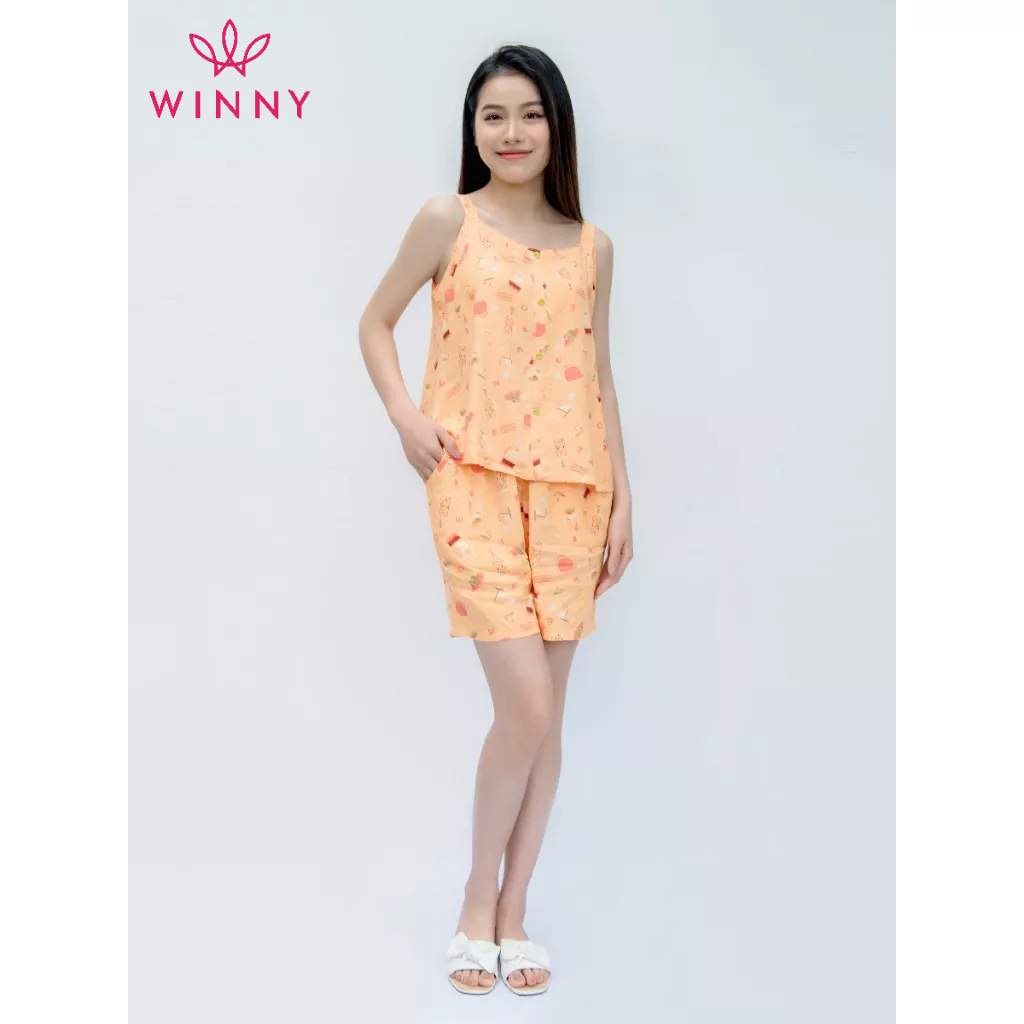 Bộ mặc nhà áo dây quần đùi Winny 2MNLA22046H