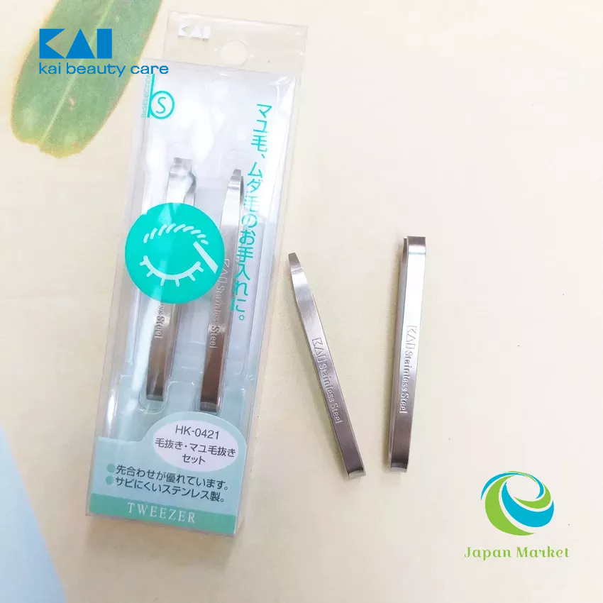 Set 2 nhíp inox KAI NK Nhật Bản