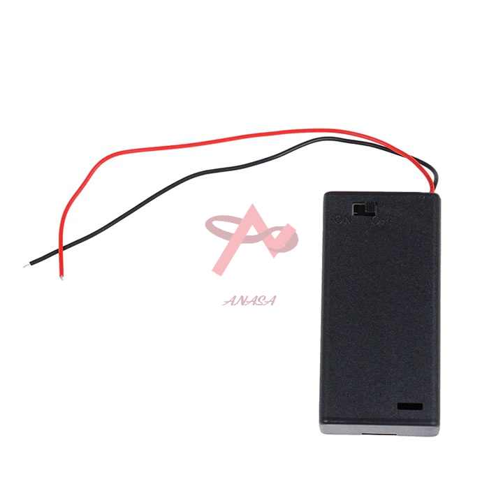 Đế Pin 2 Pin AAA Nối Tiếp Có Nắp Và Công Tắc