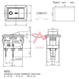 Công Bập Bênh KCD-101-6A-250AC Đen