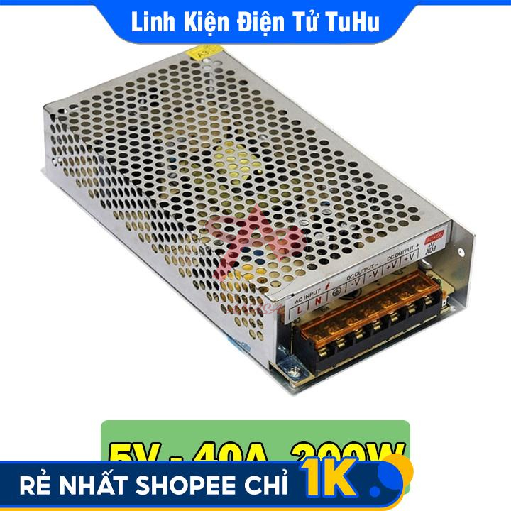 Nguồn Tổ Ong Trong Nhà 5V 40A 2 Tụ - Công Suất Thực 200W