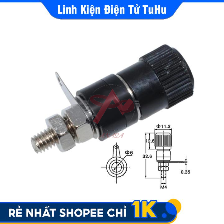Combo 1 Jack Bắp Chuối 4mm Và 1 Đầu Jack JS910 Dài - Màu Đen