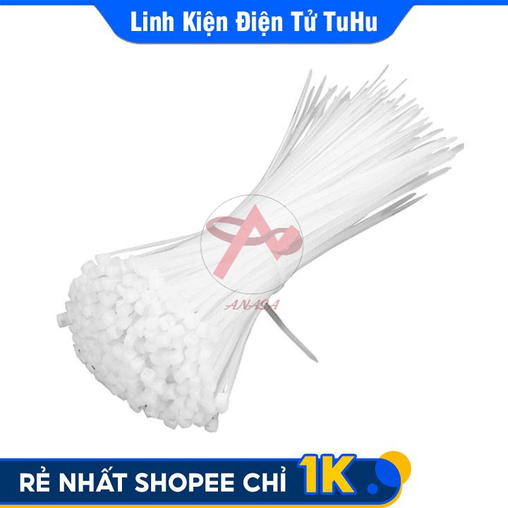 Combo Gói 100 Dây Thít Trắng 15cm