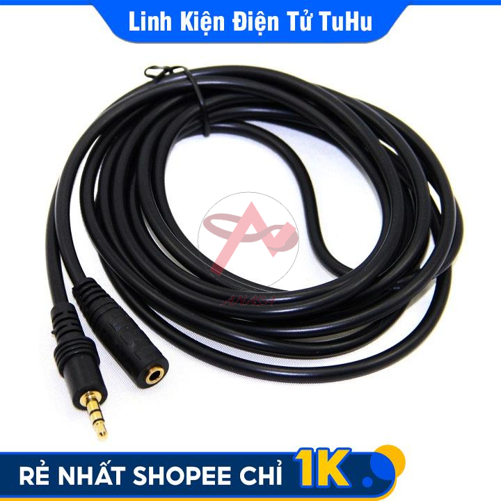 Dây Audio 3.5mm 2 Đầu Đực Cái - Dây Nối Dài Loa, Tai Nghe 1.5m