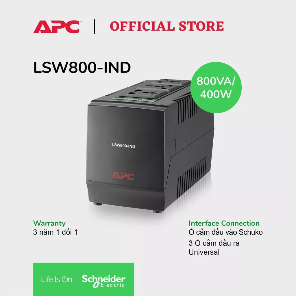 [FREESHIP] Ổn áp APC by Schneider Electric Line-R 800VA LSW800-IND