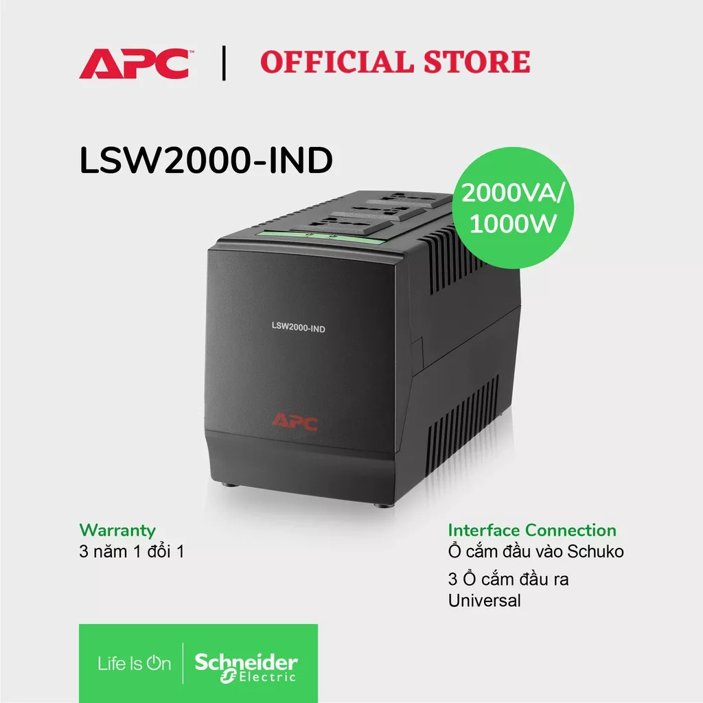 [FREESHIP] Ổn áp APC by Schneider Electric Line-R 2000VA LSW2000-IND