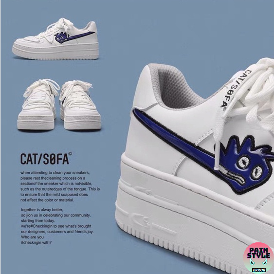 Giày sneaker Cat&Sofa " White Blue " cho nam nữ