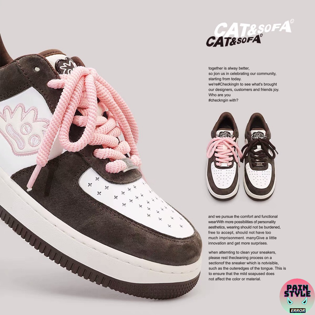 Giày sneaker Cat&Sofa " Pink Brown " cho nam nữ