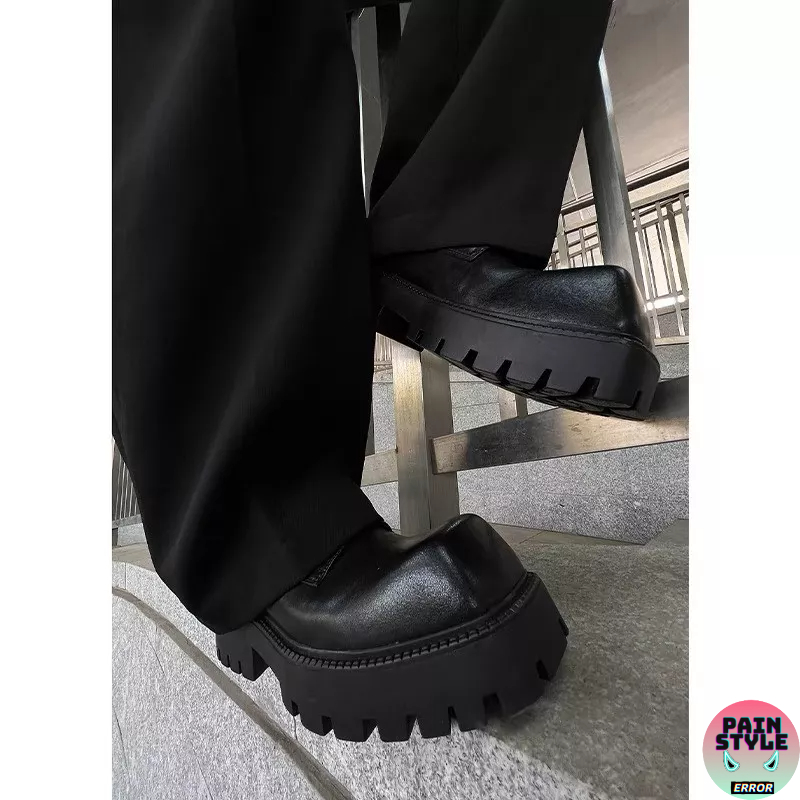 Giày Da độn đế mũi vuông cho nam nữ