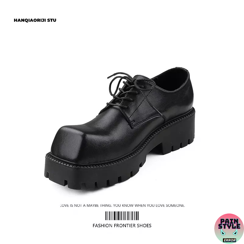 Giày Da độn đế mũi vuông cho nam nữ