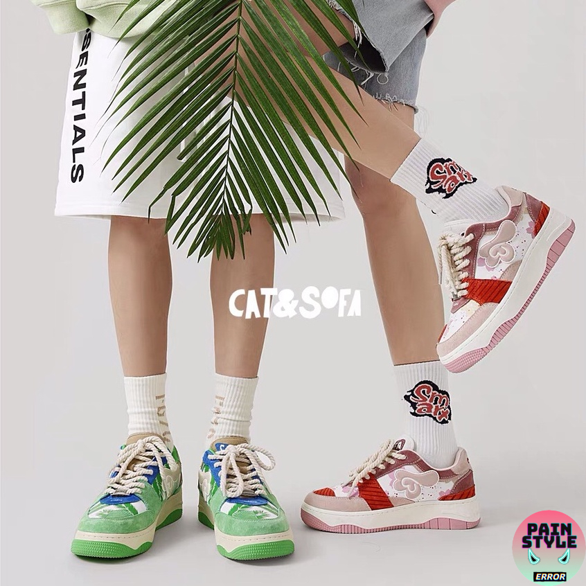 Giày sneaker Cat&Sofa " Cloud " Green Pink cho nam nữ