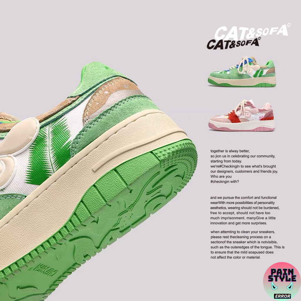 Giày sneaker Cat&Sofa " Cloud " Green Pink cho nam nữ