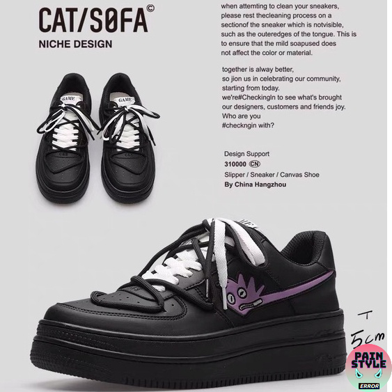 Giày sneaker Cat&Sofa " Black " cho nam nữ
