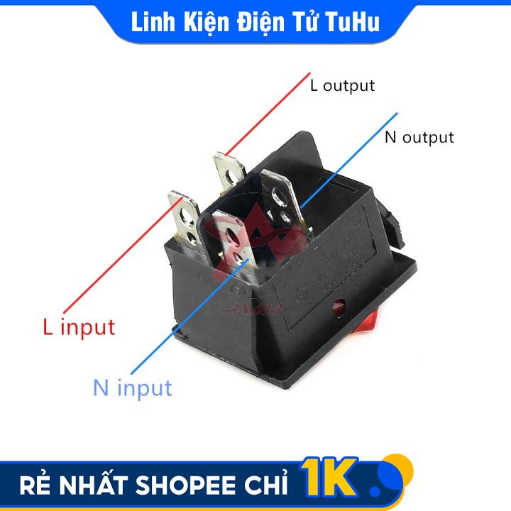 Công tắc bập bênh - KCD4 16A/250V 4Pin 31x25mm