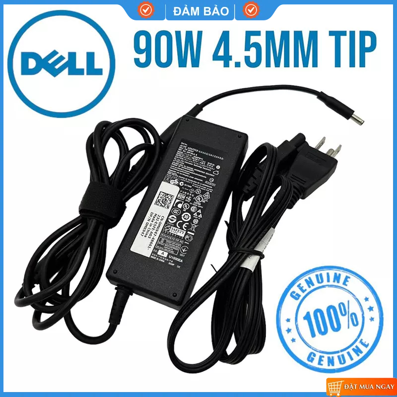 Sạc Zin Laptop Dell 90W 19.5V 4.62A Chân Kim Nhỏ Dùng Cho DELL 5759 5755 7558 3558 3148 7558 5558 5458 XPS 13 XPS12