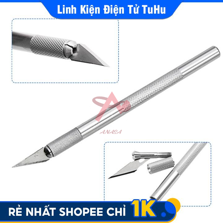 Dao khắc trổ kĩ thuật thân và đầu kim loại cứng chắc không kèm hộp lưỡi thay thế màu ngẫu nhiên