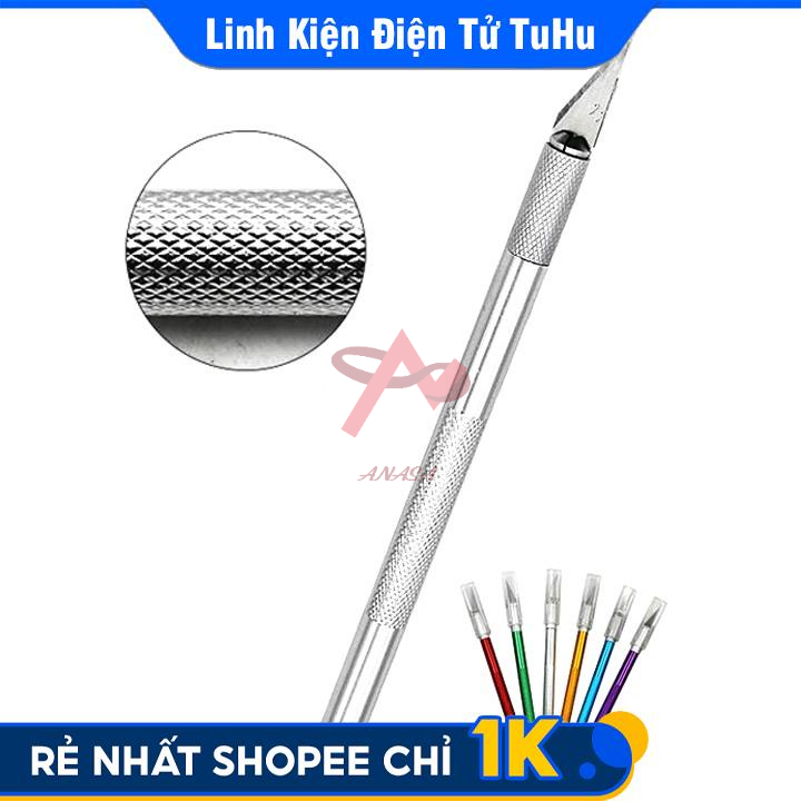 Dao khắc trổ kĩ thuật thân và đầu kim loại cứng chắc không kèm hộp lưỡi thay thế màu ngẫu nhiên