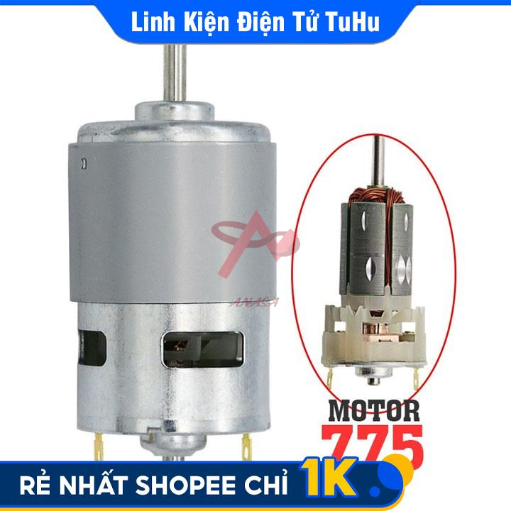 Động Cơ 775 150W 12-24VDC 22000 vòng/phút Siêu Khỏe Chế Máy Khoan, Máy Cắt, Máy Mài