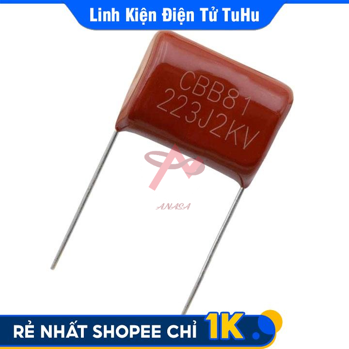 Tụ Đỏ CBB81 2000V 223J 0.022uF - Sửa Chữa Vợt Muỗi Điện