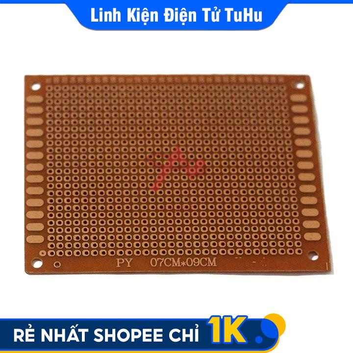 PCB Đục Lỗ 7x9cm 1 Mặt Phủ Vàng Loại Thường