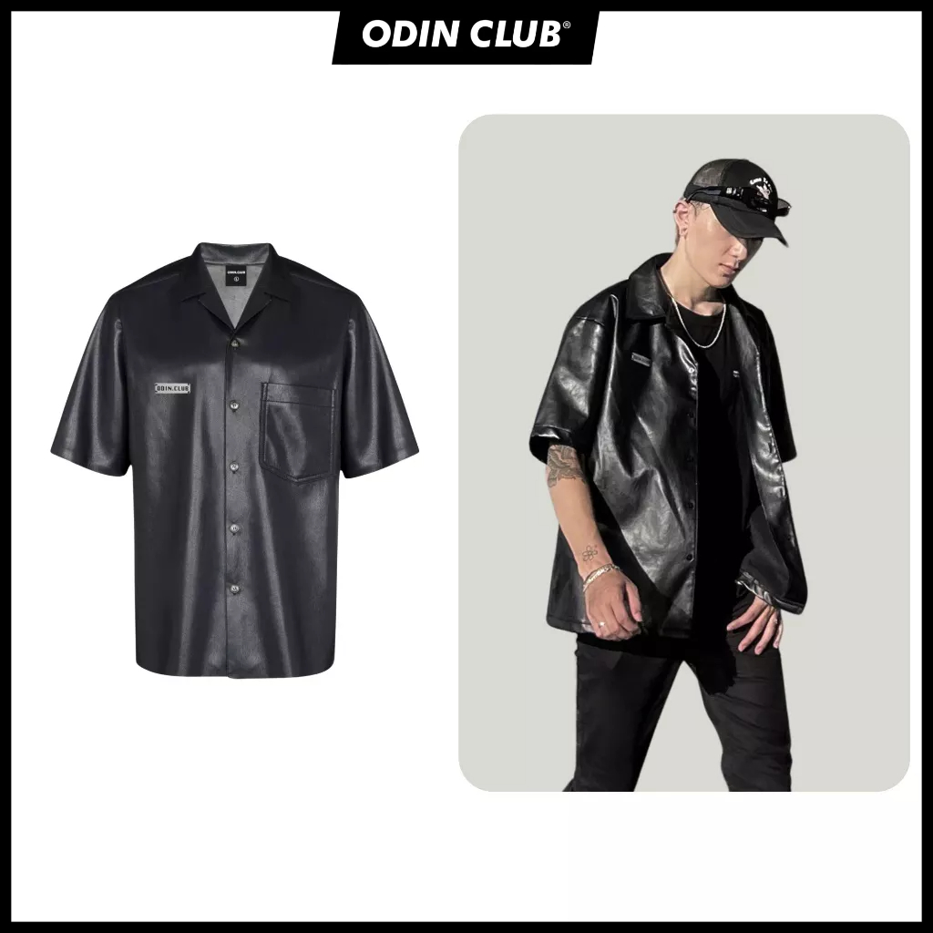 Áo Sơ mi da cộc tay ODIN CLUB Leather, Áo sơmi oversize form rộng, Local Brand ODIN CLUB