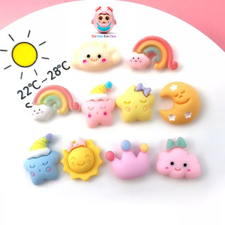 Combo 4 Miếng dán Sticker 3D cute siêu mini bằng nhựa dẻo trang trí điện thoai,bình giữ nhiệt