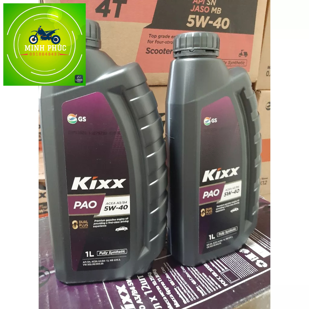 Nhớt cao cấp dành cho ôtô - tay ga KIXX PAO 5W40 A3/B4 dung tich 1L