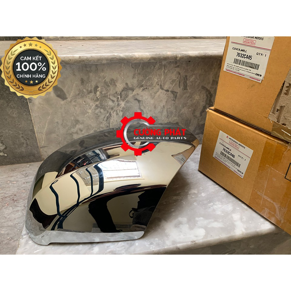 Ốp mạ gương chiếu hậu Mitsubishi Triton 2015-2018 7632C445, 7632C446