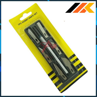 Dao trổ cán bạc kèm 6 lưỡi khắc trổ đa năng