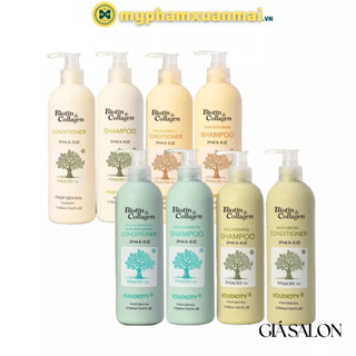 Cặp Dầu Gội Xả Visi Biotin Collagen Giảm Rụng Tóc Phục Hồi Tóc Khô Xơ Hư Tổn  500ml