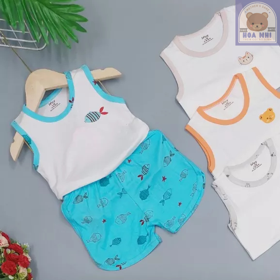 Bộ 3 Lỗ Trắng Quần Màu HNYY Thun Cotton 4 Chiều Cho Bé Từ 3 Tháng - 2 Tuổi