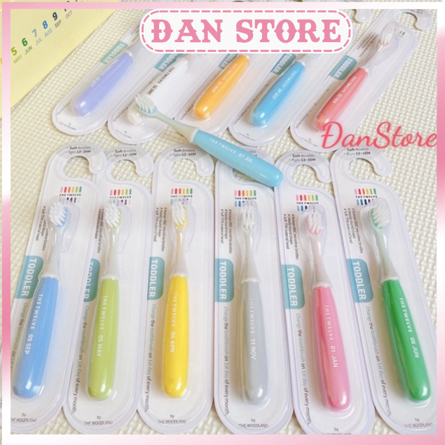 Bàn Chải The Twelve Hàn Quốc Lông Tơ Mềm Cho Bé, Bàn Chải Cao Cấp Cho Bé 1 - 3 Tuổi Korea, Bàn Chải Cho Bé Tập Đánh Răng