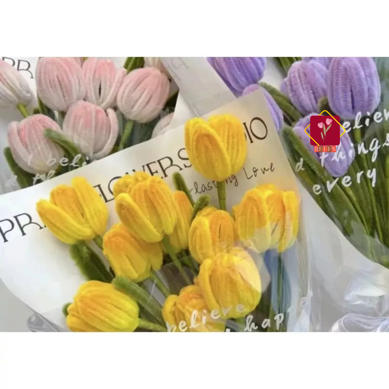 Bó 100 dây kẽm nhung làm hoa loại 1 lông xù, làm đồ thủ công handmade, DIY, hoa kẽm nhung