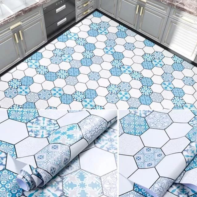 Decal Giấy Dán Sàn Decor Kim Vinh Nhiều Mẫu Keo Sẵn Khổ Rộng 60cm