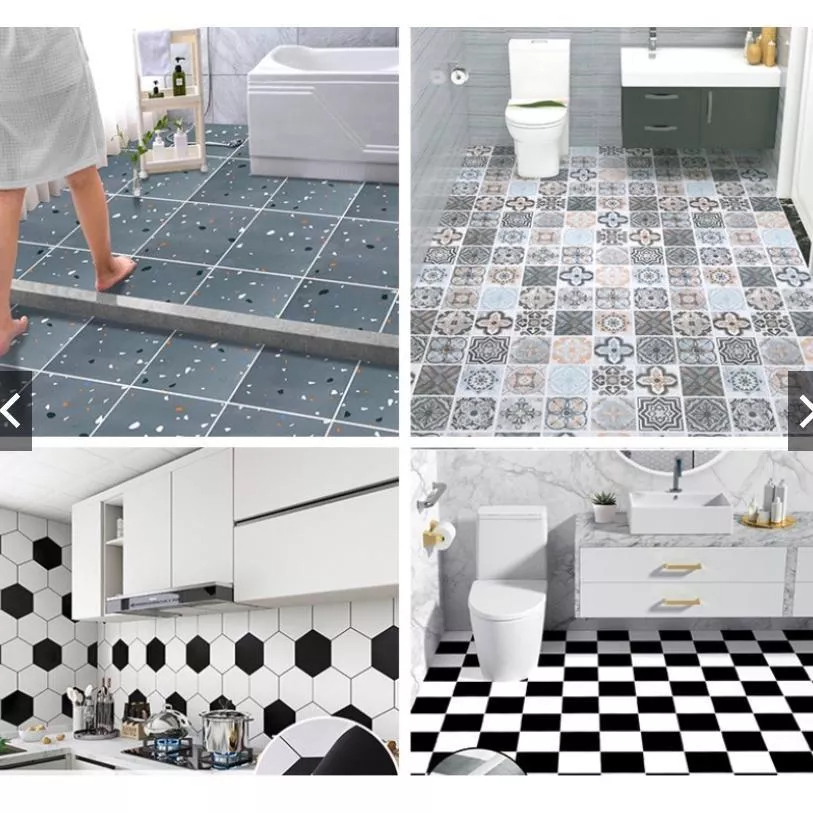 Decal Giấy Dán Sàn Decor Kim Vinh Nhiều Mẫu Keo Sẵn Khổ Rộng 60cm