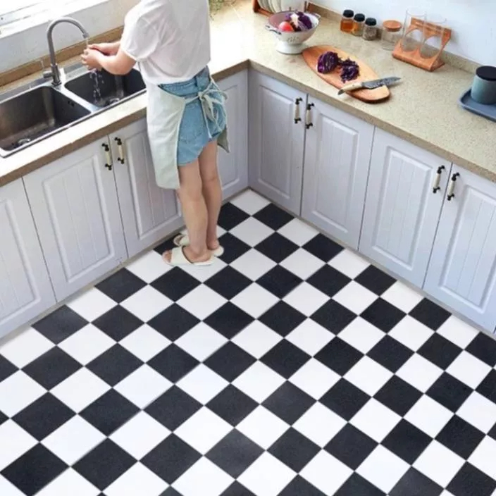 Decal Giấy Dán Sàn Decor Kim Vinh Nhiều Mẫu Keo Sẵn Khổ Rộng 60cm