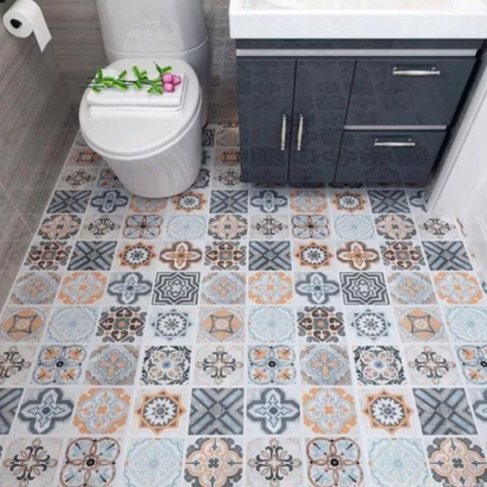 Decal Giấy Dán Sàn Decor Kim Vinh Nhiều Mẫu Keo Sẵn Khổ Rộng 60cm