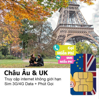 Sim du lịch Châu Âu data tốc độ cao 4G, gọi và nhắn tin không giới hạn
