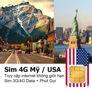 Sim du lịch Mỹ - Sim data 4G, có thoại, không giới hạn truy cập 3G
